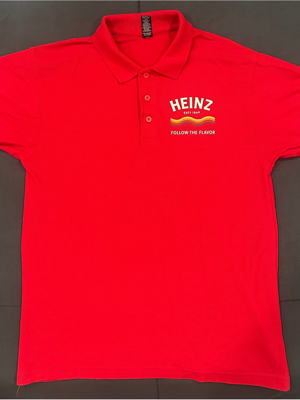 Heinz x D23 Unisex Red Polo Shirt - "It's A Flavorful World"